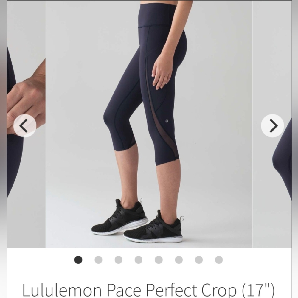 GUC. Lululemon Black Pace Perfect Crop Leggings
